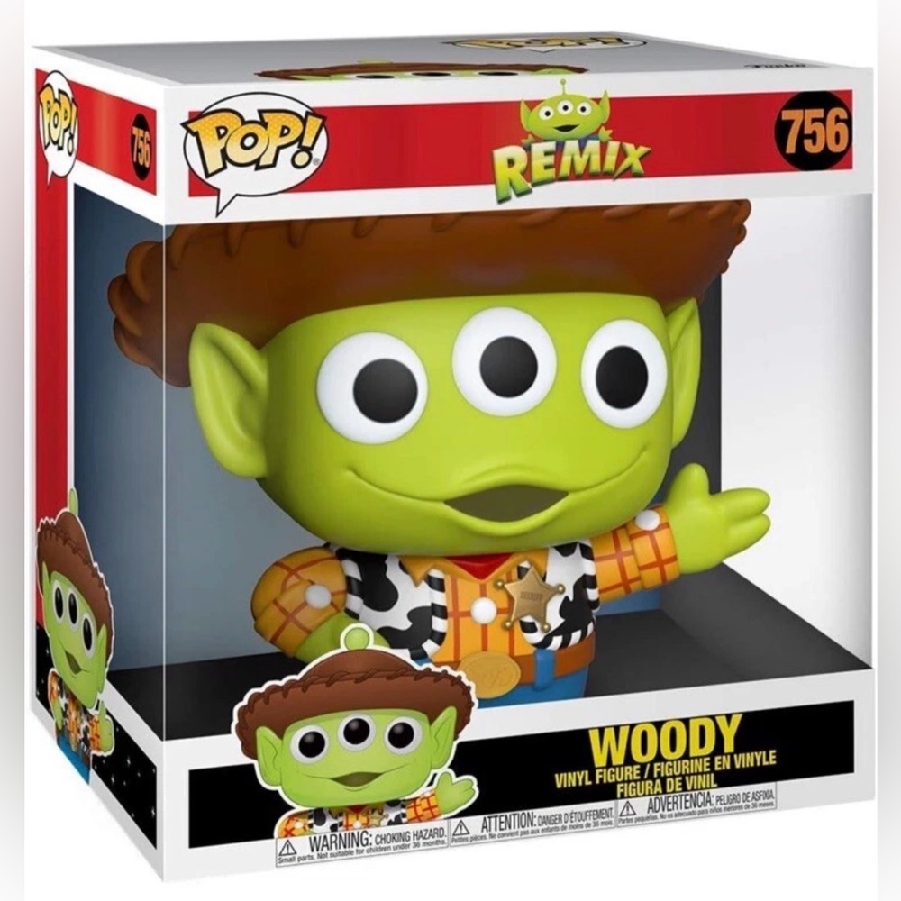 Pop! Funko Disney Pixar Toy Story Alien Remix Woody 10 in. Vinyl
Figure #756